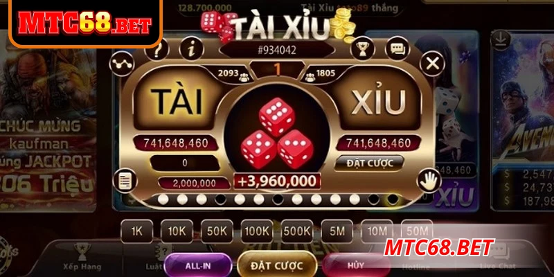 Tài xỉu online MTC68 là trò chơi hấp dẫn tại các sòng bài trực tuyến